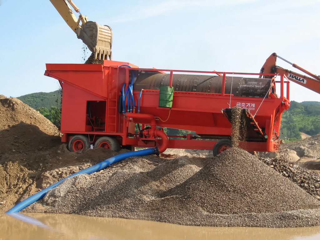 aggregate equipment, sand and gravel trommel screen, DETACH.