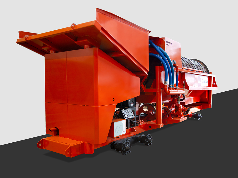 The GDS-105E model is a medium-sized equipment for gold separator. Same as the large equipment GDS-308E model, it is equipped with double trommel screens.